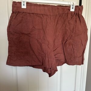 Lou & Grey rust linen shorts